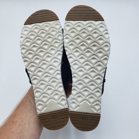 UGG Kari Criss Cross Sandals 7.5 Womens‎ Leather Slip On Black - Picture 7 of 9